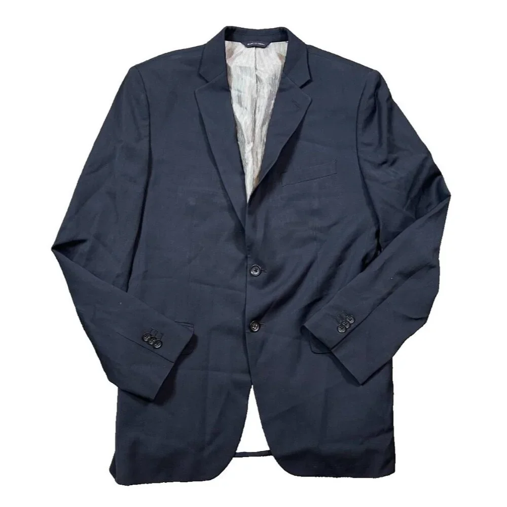 Banana Republic Blazer Mens 40R Navy Tailored Fit Italian Wool Jacket Preppy